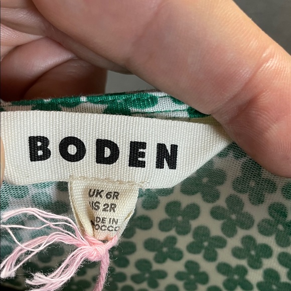 Boden Green A-Line Midi Dress with Short Sleeves - Picture 2 of 8